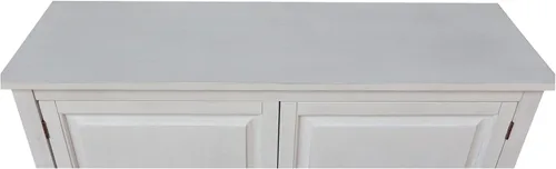Vista 9 de International Concepts - Armario de almacenamiento de madera maciza de 34 pulgadas de alto Blanco sucio