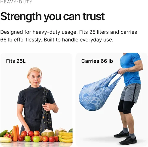 Vista 7 de Nanobag XL - Ultralight 25L Heavy Duty Foldable, Reusable Grocery & Travel Tote Bag