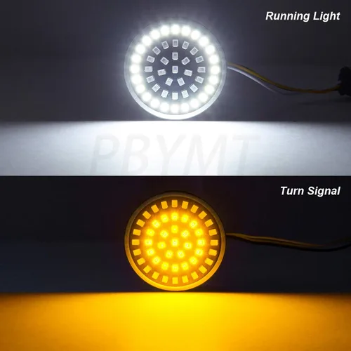 Vista 7 de PBYMT 1157 Luz LED de señal de giro frontal de 2 pulgadas, kit de cubierta de lente ahumada de bala compatible con Harley Davidson Dyna Softail