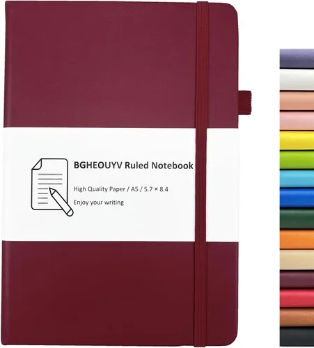 Vista 15 de Diario para cuaderno, cuaderno rayado con rayas universitarias A5, 160 páginas, diarios de tapa dura para escribir, cuadernos para el trabajo