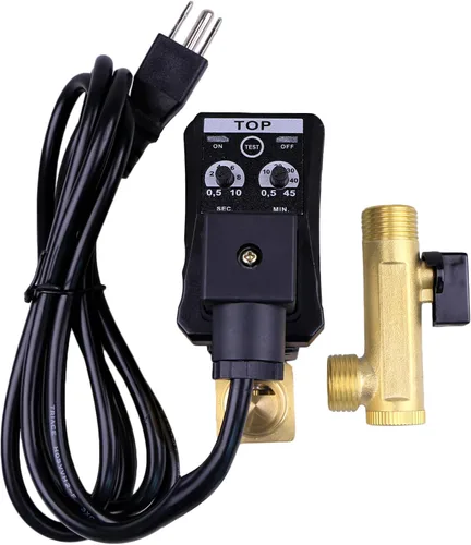Vista 2 de 1/2 "AC 110V Tanque de agua automático cronometrado válvula de drenaje de acción directa de 2 vías Enchufe de EE. UU