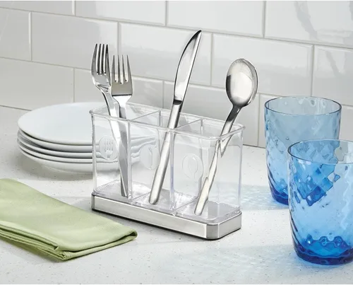 Vista 2 de InterDesign Soporte para utensilios, espátulas, cubiertos para almacenamiento sobre la encimera de cocina