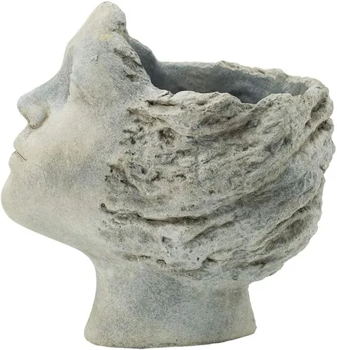 Vista 3 de A&B Home Profile Head - Maceta para exteriores, 8 pulgadas, acabado gris