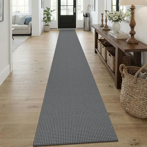 Vista 147 de KOZYFLY - Tapete para puerta de interior, lavable, pequeña, antideslizante, con respaldo de goma, felpudo de algodón para el hogar, color negro