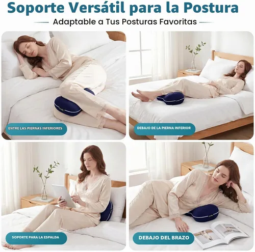Vista 5 de Almohada de rodilla para personas que duermen de lado, almohada suave de alineación de la columna vertebral, almohadas de rodilla de espuma Cubierta