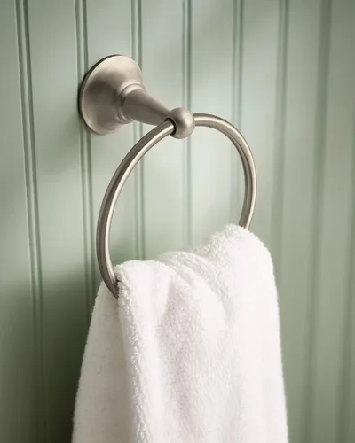 Vista 2 de Moen DN6886BN Sage – Anillo para toallas de baño con un poste, níquel cepillado resistente a manchas