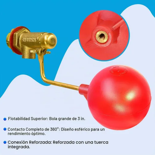 Vista 5 de Válvula de flotador de llenado automático de piscina 3/8", válvula de nivel de agua de latón para piscina y estanque