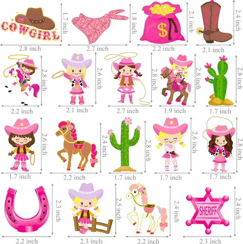 Vista 3 de 36 adornos para cupcakes con temática occidental, decoración de tartas de vaquera rosa, para vaqueras occidentales, fiesta de cumpleaños