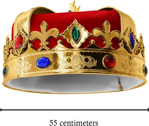Vista 3 de Sombrero de oro para adultos, corona de rey real, reina, accesorio para disfraz de Wiseman de Halloween
