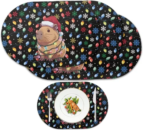 Vista 42 de Buteterfly - Juego de 2 manteles individuales con diseño ovalado, impermeables, lavables, resistentes al calor, decoración del hogar, cocina