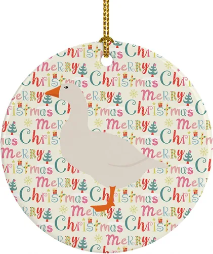 Vista 53 de Caroline's Treasures Adorno de cerámica de avestruz común para árbol de Navidad, decoración colgante para el hogar, Navidad, vacaciones, fiesta