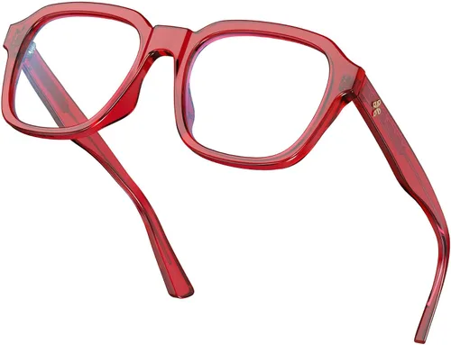 Vista 12 de VISOONE Oversized Cute Chunky Square Computer Glasses for Women Men BENNETT Blocking 99% Harmful Blue Light Anti Glare TR90 Lightweight Clear