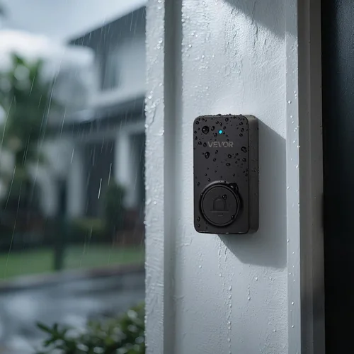 Vista 8 de VEVOR Kit de timbre inalámbrico, IP54 resistente al agua con rangos de hasta 1000 pies, 5 volúmenes ajustables, 48 tonos de llamada, fácil