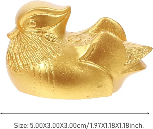 Vista 2 de 1 par de estatua de mandarín Feng Shui chino Yuan Yang Love Birds esculturas de pájaros de latón para decoración de mesa del hogar, boda