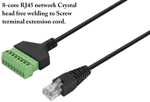 Vista 4 de Adaptador de terminal de tornillo RJ45 macho a 8 pines RJ45/8P 8C, extensor de cable Ethernet Cat5 a 8 pines, terminal de tornillo sin soldadura