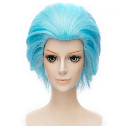 Vista 13 de Peluca corta de pelo sintético para hombre, color naranja
