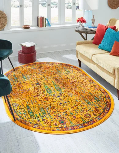 Vista 10 de Unique Loom Calypso Collection - Alfombra rectangular de 2 x 3 pies, color aguamarina y azul marino