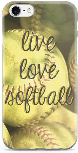 Vista 19 de Inspired Cases - Compatible con iPhone Xs Max - Funda protectora con textura 3D para Apple iPhone Xs Max - Live Love Softball