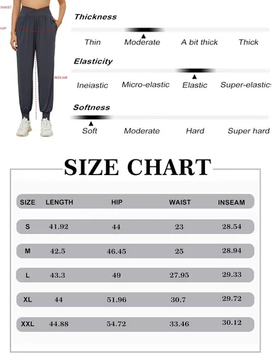 Vista 4 de Bloggerlove Pantalones deportivos de yoga cómodos para mujer, pantalones holgados de harén hippie, cómodos pantalones de pierna ancha con bolsillos