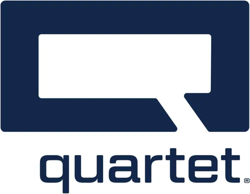Vista 3 de Quartet Tablón de anuncios, tela, pantalla de 3 paneles, 6 x 3 pies, doble cara, superficie azul/gris, marco negro, exposición, espectáculo!