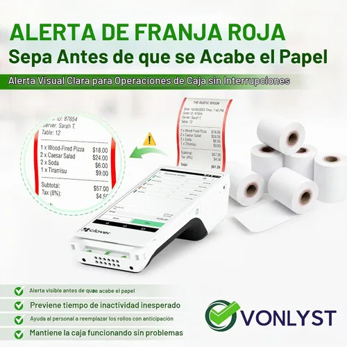 Vista 5 de Rollo de papel térmico para papel de recibo Clover Flex 2 1/4 x 55 (10 rollos)