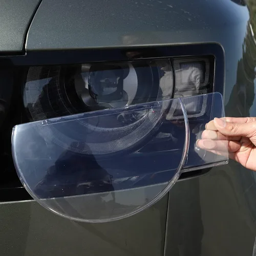 Vista 12 de Cubierta de faros delanteros de automóvil ABS ahumada tintada compatible con accesorios Land Rover Defender 2020 2021 2022, cubierta de lámpara