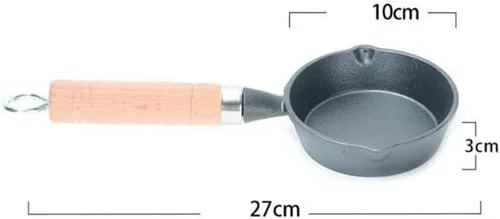 Vista 6 de Leadigol Mini sartén, sartén de hierro fundido antiadherente para huevos, gas, camping, hogar, cocina, pequeña sartén para tortilla