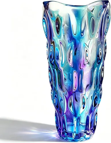 Vista 8 de Jarrón de cristal ámbar, cilíndrico grueso, estilo bohemio moderno, florero decorativo hecho a mano para centro de mesa, mesa de comedor, boda