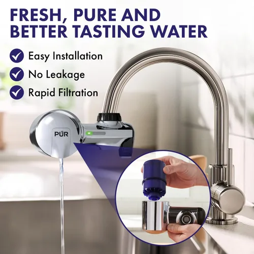 Vista 4 de Filtro de agua para grifo, paquete de 2 unidades de soporte para grifo de filtro de agua, repuesto de alto rendimiento de alta calidad para cocina