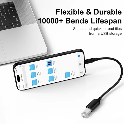 Vista 6 de Cable adaptador USB C a USB A para Samsung Galaxy S26 Ultra S26 S26+ 25 Ultra/FE 24+ S23 S22 S21 A07 A17 A16 A55 A35 A56, paquete de 2 cables OTG