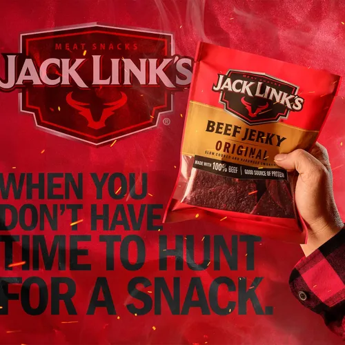 Vista 5 de Jack Link's carne de res Jerky, original, bolsa grande de media libra - bocadillo de carne sabrosa, listo para comer, aperitivos de proteína con 10g
