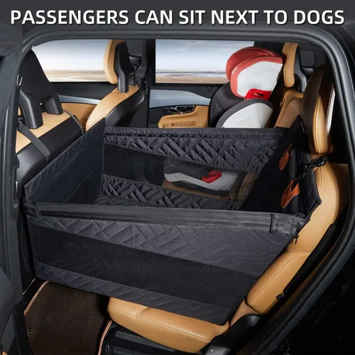 Vista 3 de TKYZ Asiento de automóvil mediano para perro, extensor de asiento trasero para perros, funda de asiento grande impermeable para asiento trasero
