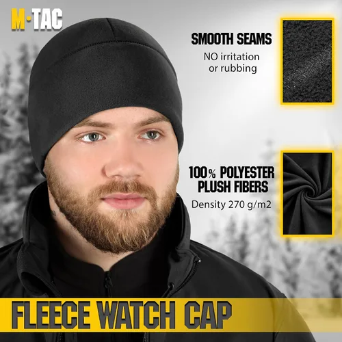 Vista 4 de M-Tac Gorra de reloj de forro polar - Gorro táctico de invierno con Slimtex