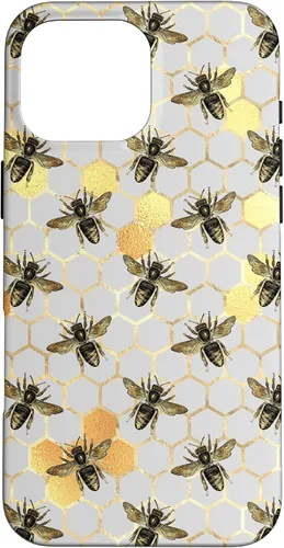 Vista 19 de iPhone 12 Pro Max Bumble Bee - Honeycomb Apicultor amarillo Abeja patrón caso