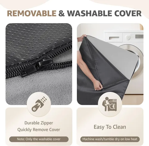 Vista 7 de Cama ortopédica para perros grandes, cama impermeable para perros con funda extraíble lavable y parte inferior antideslizante, colchón de espuma