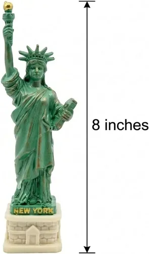 Vista 4 de Estatua de la Libertad escultura de la colección Liberty Island de la ciudad de Nueva York, recuerdos (8 pulgadas de alto)