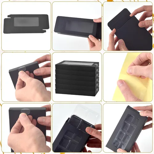 Vista 4 de 50 cajas de regalo para cera derretida, molde de plástico con caja, cajas de cera para derretir cera transparente, moldes de cera derretida