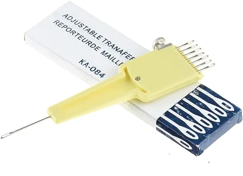 Vista 5 de Mollytek Herramienta de transferencia de máquina de tejer peine 1x7 agujas Herramienta de transferencia ajustable para máquina de tejer de 0.177