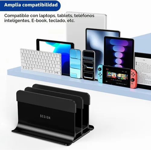 Vista 3 de BESIGN LS13 Soporte Vertical para Laptop para Escritorio, Soporte de Escritorio 4 en 1 para Laptops, Tabletas, Teléfonos Inteligentes