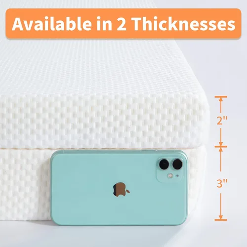 Vista 6 de HOMBYS Cubrecolchón de espuma viscoelástica con funda extraíble, cubrecolchón de mesa de masaje con bandas elásticas, solo cojín de cama