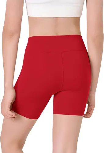 Vista 2 de Haloumoning Pantalones cortos deportivos para niñas, pantalones cortos de voleibol de cintura alta, pantalones cortos de yoga, danza, gimnasia