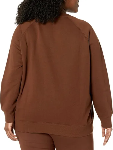 Vista 6 de Tienda Essentials Sudadera de manga larga con cuello redondo y ajuste holgado para mujer (disponible en tallas extragrandes)