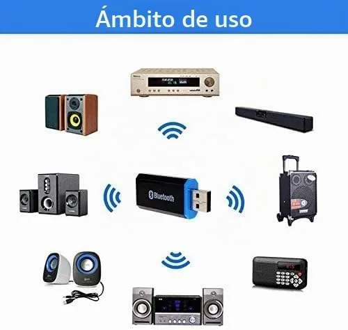 Vista 4 de Adaptador de receptor Bluetooth USB, adaptador de audio inalámbrico de 0.138 in, kit de música, adecuado para sistemas estéreo de hogar/automóvil