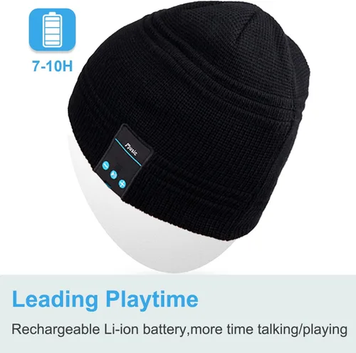 Vista 4 de Rotibox - Gorro inalámbrico con Bluetooth para deportes al aire libre, regalo de Navidad.