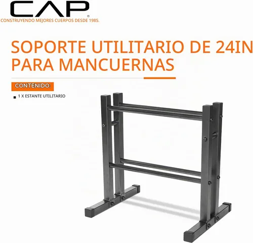 Vista 2 de Estantería para mancuernas CAP Barbell de 24 pulgadas, útil para bolas medicinales y pesas rusas