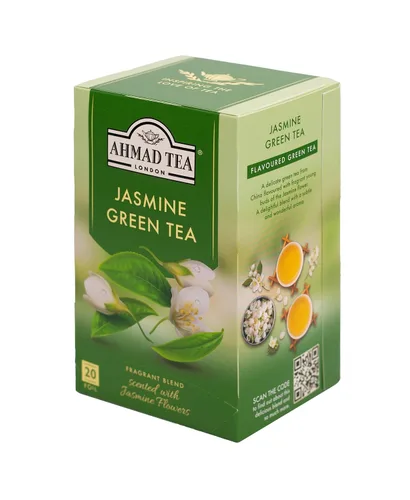 Vista 2 de Tés ingleses, "Té verde jazmín" - Tetera etiquetada y envuelta en papel de aluminio.