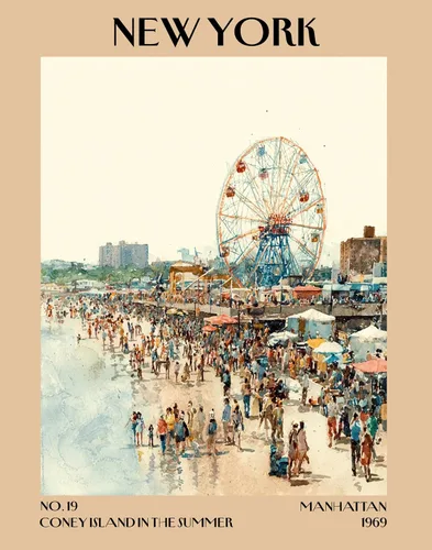 Vista 23 de K&L DESIGN CO. Impresión artística retro vintage de Nueva York, póster sin marco de 11 x 14 pulgadas, recuerdos de la ciudad de Nueva York, bonita