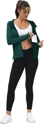 Vista 28 de TBMPOY Chaquetas con capucha y protección solar UPF 50+ para mujer, ligeras, de manga larga, para senderismo, exteriores, con cremallera completa