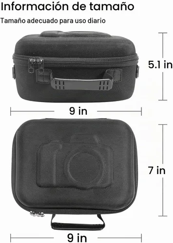 Vista 6 de RAIACE Funda rígida de transporte compatible con Canon EOS Rebel T7 / R100 / R50, para Sony, para cámara Nikon, funda protectora con bolsillo