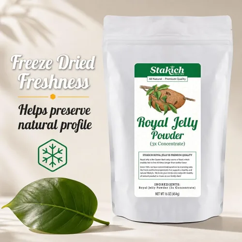 Vista 8 de Stakich Royal Jelly Powder - 3 concentrados, liofilizados, puro, 1 libra a granel
